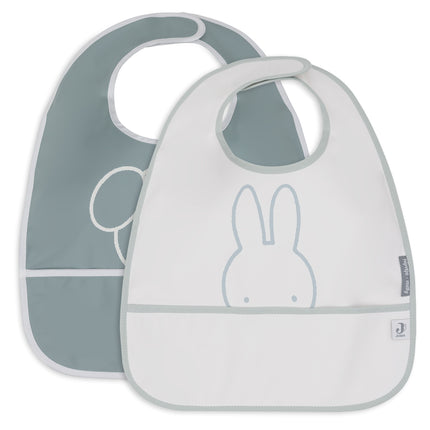 Bavaglino Jollein impermeabile Miffy Peekaboo verde mare 2 pezzi