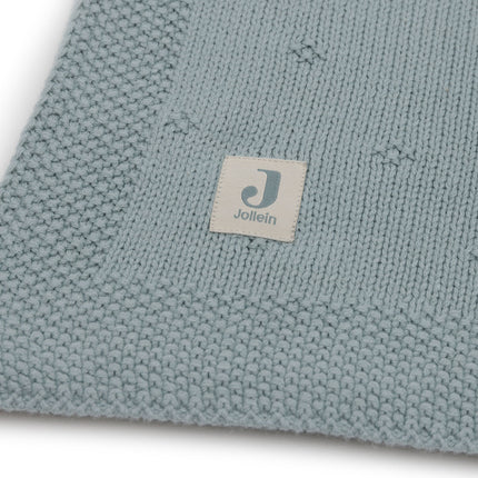 Coperta per culla Jollein in maglia leggera verde mare 75 X 100 cm