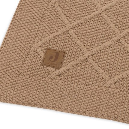 Coperta per culla Jollein Check Knit Biscuit 75 X 100 cm