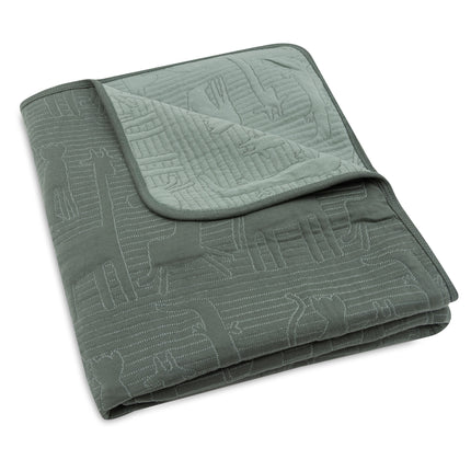 Coperta da letto Jollein Jungle Jambo Verde cenere/Lauro 100 X 150 Cm