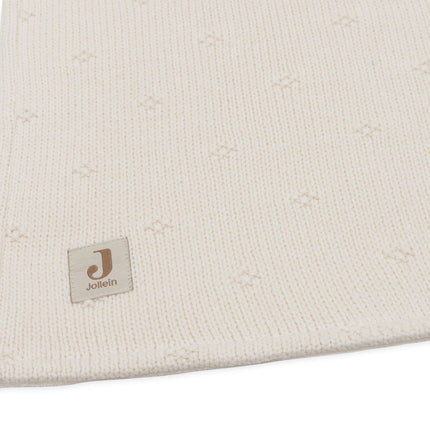 Coperta per culla Jollein in maglia leggera Avorio/Velluto 75 X 100 Cm