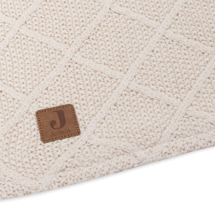 Coperta Jollein Check Knit Oatmeal/Teddy Fleece 75 X 100 Cm