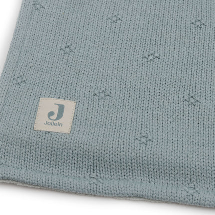 Jollein Coperta da letto a maglia leggera Verde mare/Velluto 100 X 150 Cm