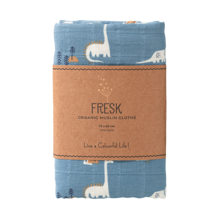 Fresk Swaddle set 2 pezzi. 70x60 cm Dino