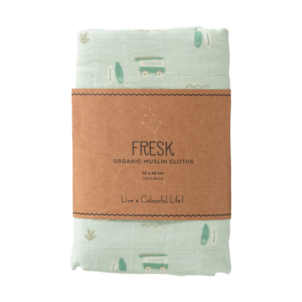 Fresk Swaddle set 2 pezzi. 70x60 cm Surf Boy