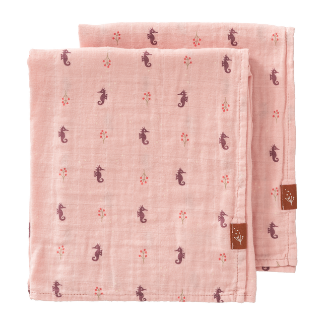 Fresk Swaddle set 2 pezzi. 70x60 cm Cavalluccio marino