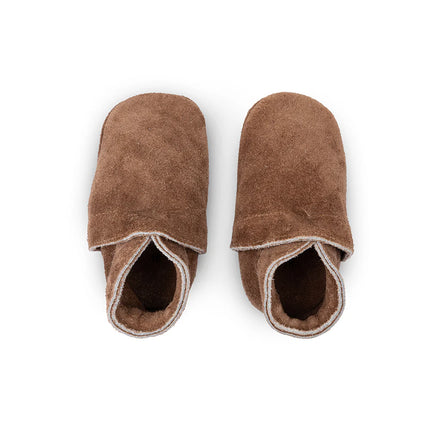 Baby Dutch Babyshoes Uni in pelle scamosciata marrone scuro