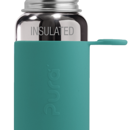 Bottiglia sportiva Pura thermos in acciaio inox da 475 ml + tappo sportivo alla menta + custodia alla menta