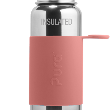 Bottiglia sportiva Pura thermos in acciaio inox 650 ml + tappo sportivo rosa + custodia rosa