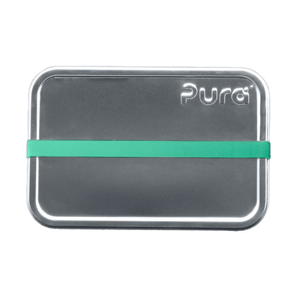 Pura RVS lunchbox small + silicone band moss