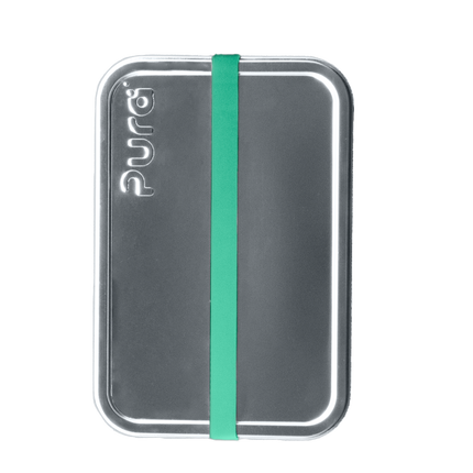 Pura RVS lunchbox small + silicone band moss