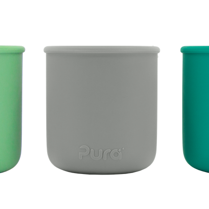 Pura my-my™ tazza in silicone da 3 pezzi - Menta, Grigio e Muschio