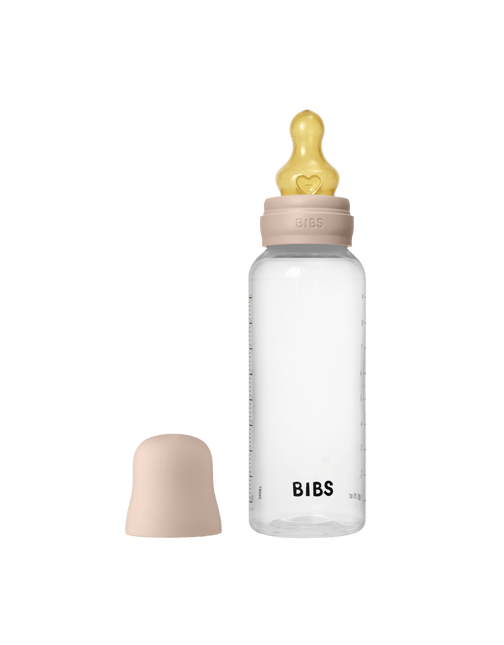 BIBS Baby Bottle Round Latex 1 pack 270 ml Medium Flow Blush - BIBS - Babywinkel - 5713795265374