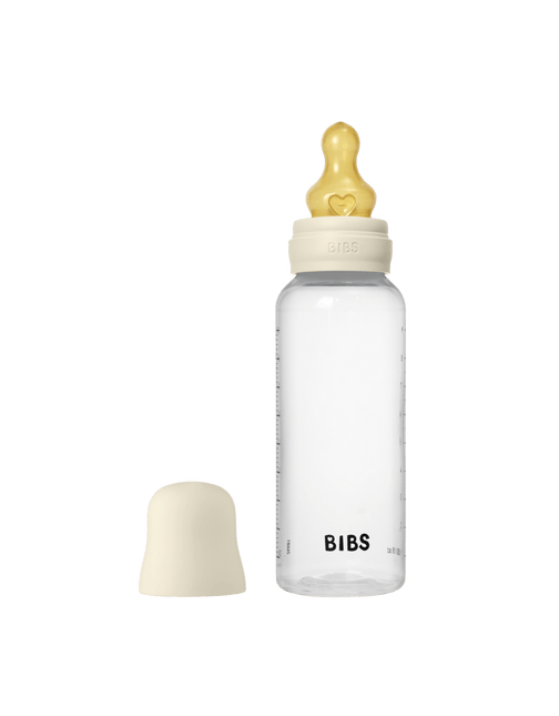 BIBS Baby Bottle Round Latex 1 pack 270 ml Medium Flow Ivory - BIBS - Babywinkel - 5713795265381