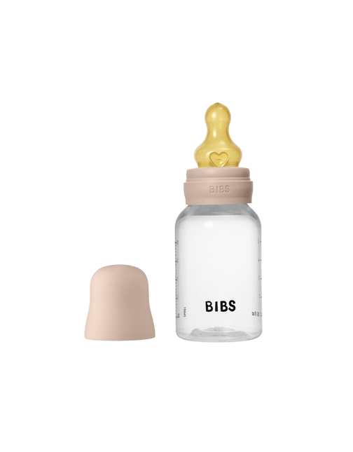 BIBS Babyfles Round Latex 150Ml Slow Flow Blush - BIBS - Babywinkel - 5713795265336