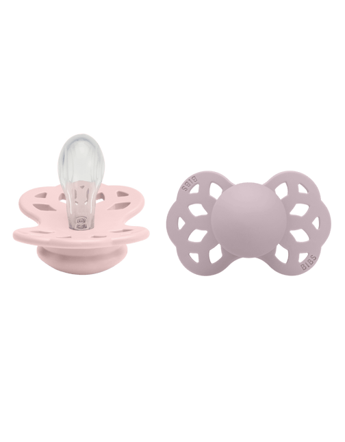 BIBS Speen Maat 1 Silicone Symmetrical Blossom/Dusky Lilac 2st - BIBS - Babywinkel - 5713795243730