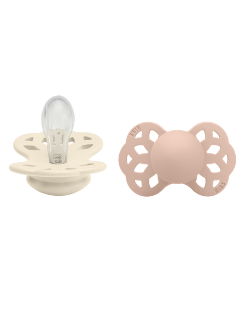 BIBS Speen Maat 1 Silicone Symmetrical Ivory/Blush 2st - BIBS - Babywinkel - 5713795243655