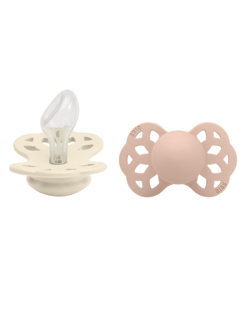 BIBS Speen Maat 2 Silicone Anatomical Ivory/Blush 2st - BIBS - Babywinkel - 5713795243648