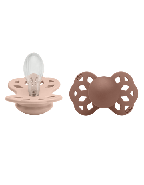 BIBS Speen Maat 2 Silicone Symmetrical Blush/Woodchuck 2st - BIBS - Babywinkel - 5713795243907