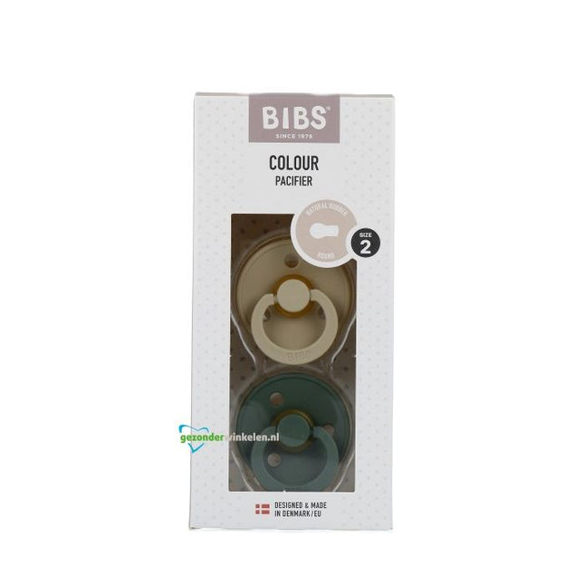 BIBS Speen Maat 2 Vanilla/Pine 2St - BIBS - Babywinkel - 5713795252657