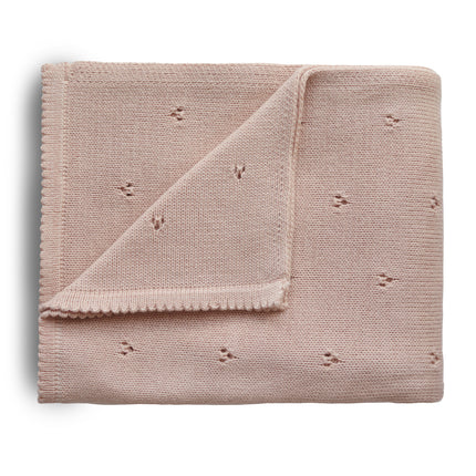 Coperta per culla Mushie Pointelle Blush