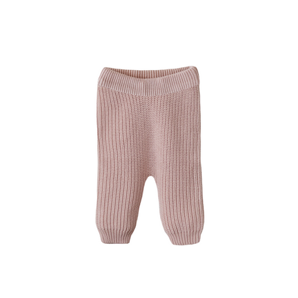 Pantaloni Mushie Baby a maglia grossa Blush