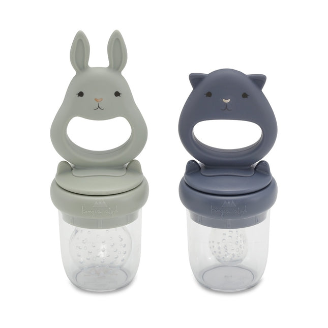 Konges Slojd Set di posate per bambini Succhietto per frutta in silicone Onyx 2 pezzi