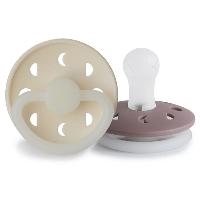 Tettarella Frigg Taglia 1 Crema Notte Luna/Tw.Silicone malva confezione da 2