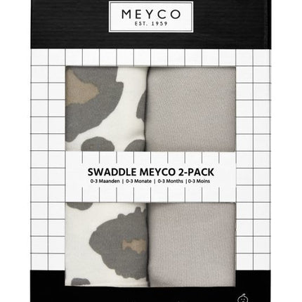 Meyco Swaddle Cloth Panther/Uni Grey 2 pezzi