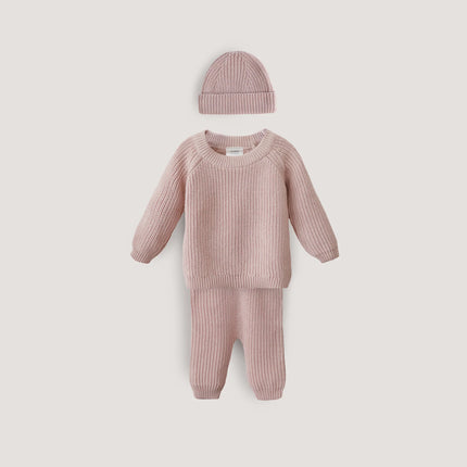 Cappello da bambino Mushie a maglia grossa Blush