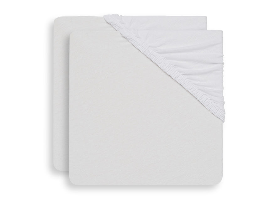 Jollein Lenzuolo a pieghe Jersey Bianco 40x90cm 2 pezzi