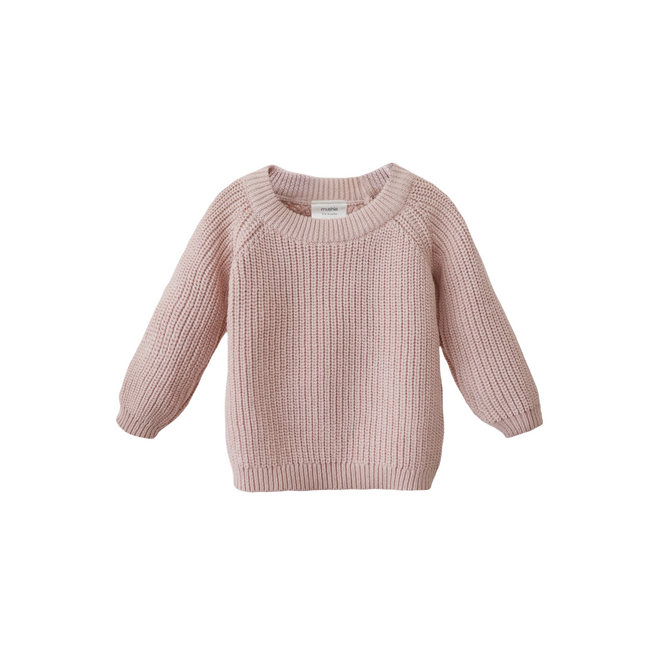 Maglione Mushie Baby a maglia grossa Blush