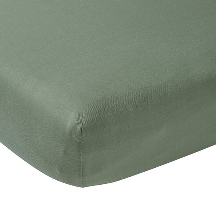 Meyco Lenzuolo a pieghe Jersey 70X140/150 Verde Foresta