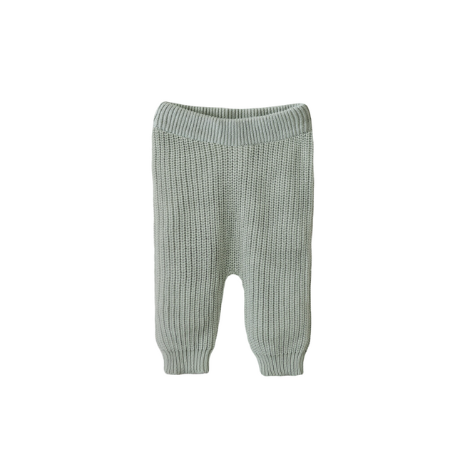 Pantaloni da bambino Mushie a maglia grossa Menta chiara