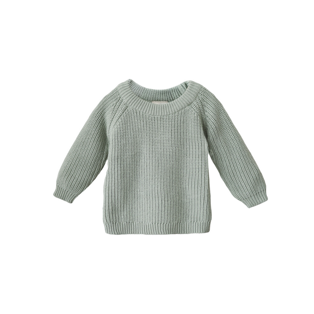 Maglione Mushie Baby a maglia grossa Menta chiaro