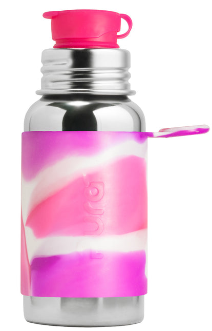 Pura Borraccia in Acciaio Inox 550Ml Set Rosa Swirl 3 pezzi