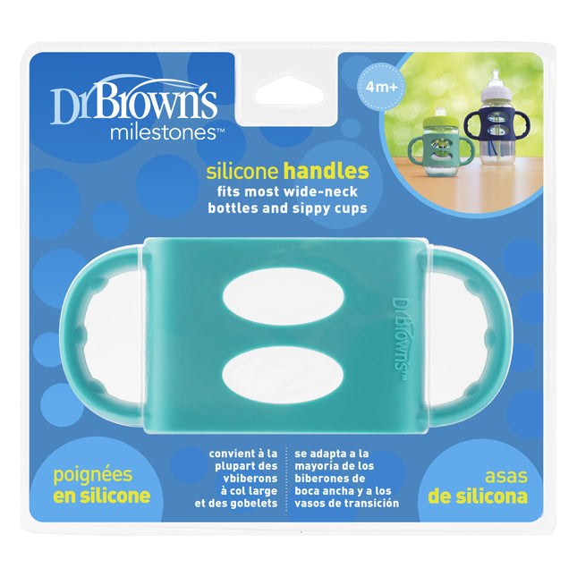 Il dott. Brown's Silicone maniglie bottiglia collo largo turchese