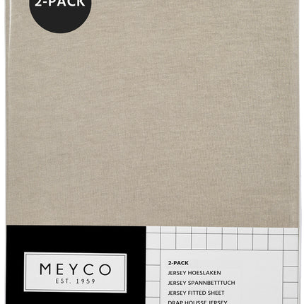 Meyco Lenzuolo a pieghe Jersey 2St 40X80/90 Sand