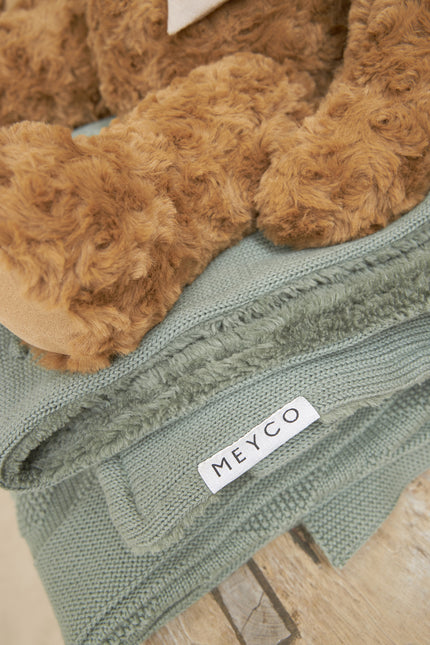 Meyco Coperta per letto Teddy Mini Knots Verde Foresta