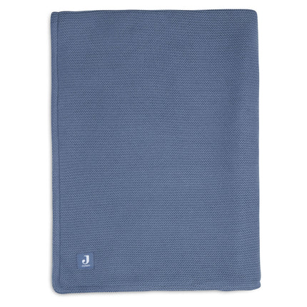 Coperta per culla Jollein Basic Knit Jeans Blu/Pile 75x100cm