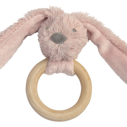 Anello da dentizione Happy Horse Wood Rabbit Richie Old Pink 12 cm