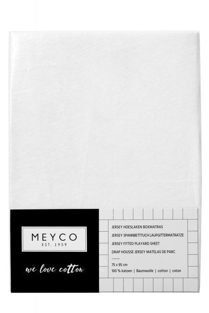 Meyco Lenzuolo Fitted Jersy Box Materasso Bianco 75x95cm