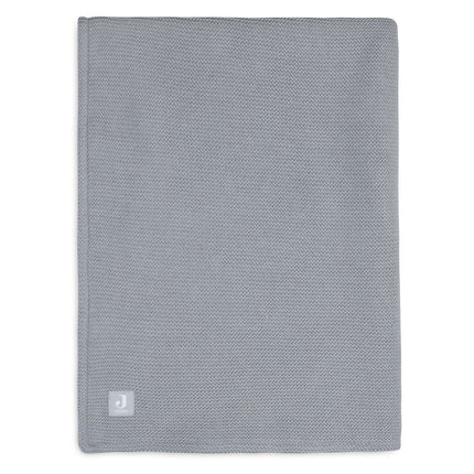 Coperta per culla Jollein Basic Knit Stone Grey/Fleece 75x100cm