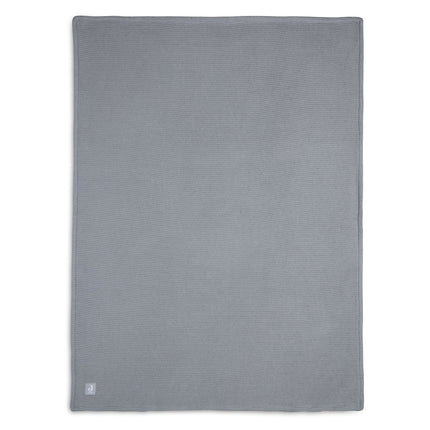 Coperta per culla Jollein Basic Knit Stone Grey/Fleece 75x100cm