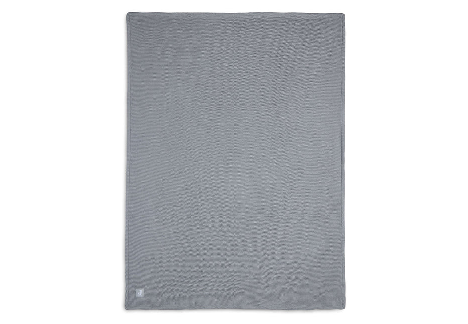 Coperta per culla Jollein Basic Knit Stone Grey/Fleece 75x100cm