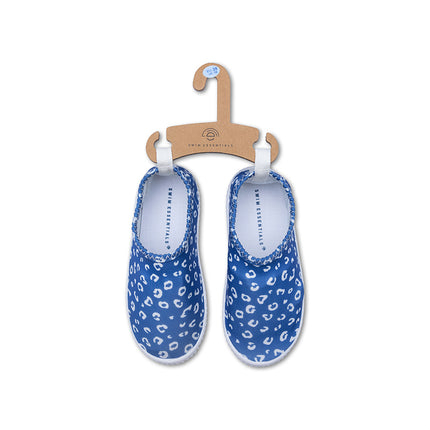 Swim Essentials Water Shoes Anti Slip Blue Leopard Lycra