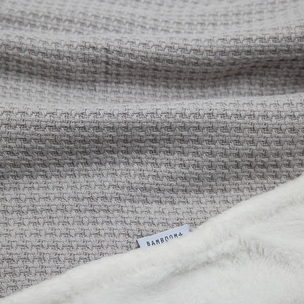 Bamboom Coperta per culla lavorata a maglia doppia e morbida Pietra Grigio Perla 75x100cm