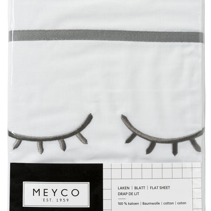 Meyco Asciugamano da culla Sleepy Eyes Grigio