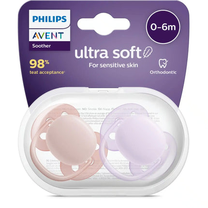 Philips Avent Ciuccio +0 mesi Morbido Grigio/Rosa