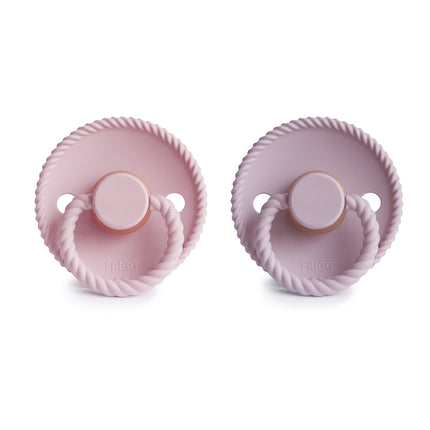 Ciuccio Frigg Taglia 1 Corda per bambini Rosa/Soft Lilac Silicone 2-Pack